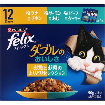 펠릭스 파우치 더블 생선과 육류 마음대로 고르기 50g×12P 네슬레 재팬