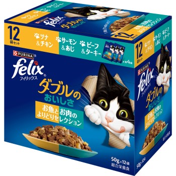펠릭스 파우치 더블 생선과 육류 마음대로 고르기 50g×12P 네슬레 재팬