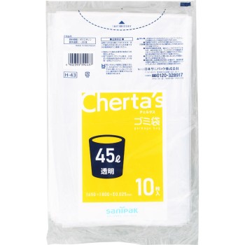 체르타스 쓰레기봉투 45L 0.025mm 투명 45L 일본 사니팩