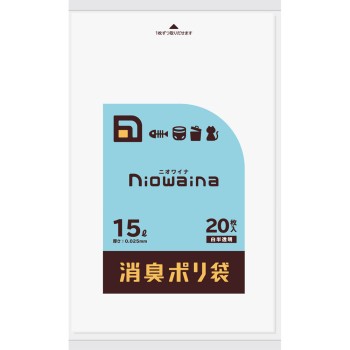 니오와이나 소취 봉투 흰색 반투명 15L 20매 니혼사니팩