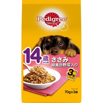 페디그리 파우치 14세부터용 닭가슴살&녹황색채소 70g×3P 마스 재팬 리미티드