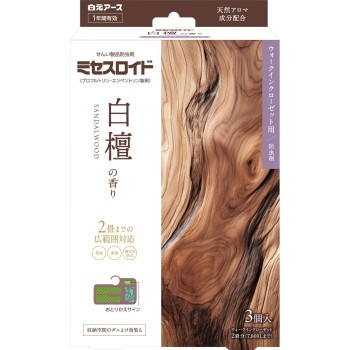 미세스로이드 WI 옷장용 1년 방충 백단향 3개 시로모토아스