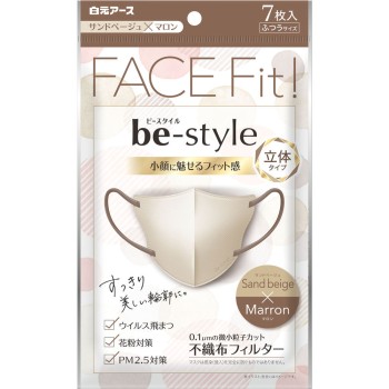비 스타일 입체 타입 보통 사이즈 샌드 베이지×마론 7매 시라모토 아스