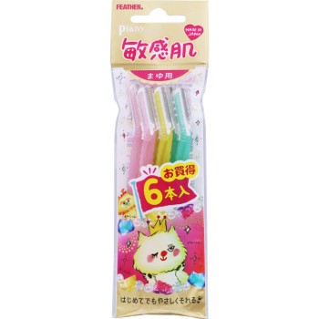 피아니 민감피부 눈썹용 6개입 페더 안전면도