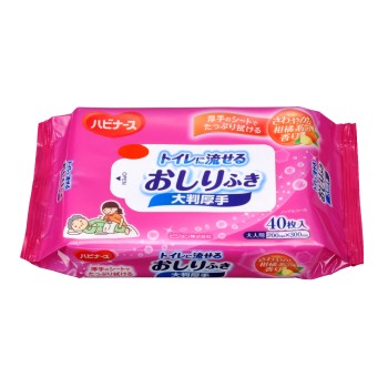 하비나스 화장실에 흘려보내는 엉덩이 닦기 대형 두꺼운 40매 피죤