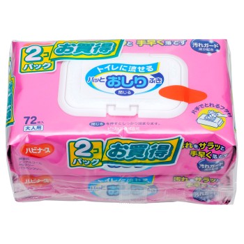 하비나스 화장실에 흘려보낼 수 있는 엉덩이 물티슈 피죤 72매×2개 피죤