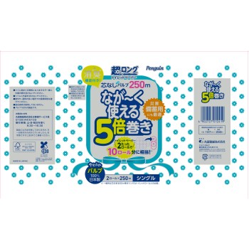 펭귄 심지 없는 초 롱 펄프 싱글 250m 마루토미제지