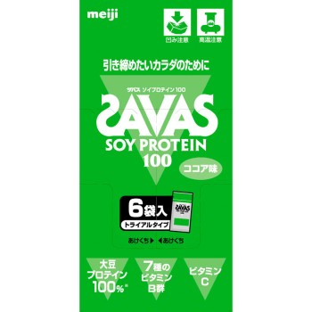 자바스 소이프로테인100 코코아 트라이얼타입 10.5g×6 메이지(구 메이지유업)