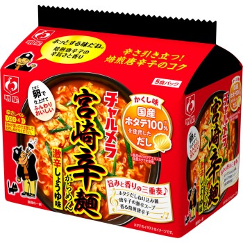 챠루메라 미야자키 매운 라멘 5식 팩 480g 묘조식품
