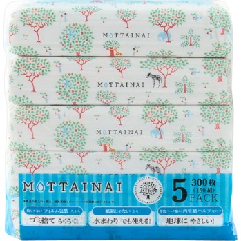 MOTTAINAI 소프트 팩 티슈 150W 5P 알보