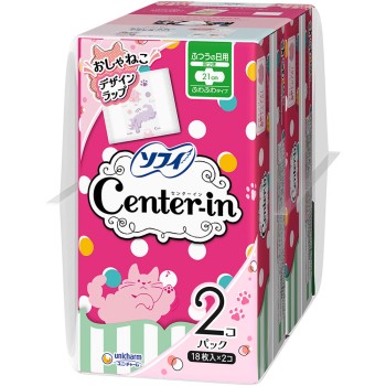 센터인 폭신폭신 타입 보통날 날개부착 2코 팩 유니참