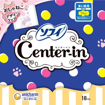 센터인 폭신폭신 타입 많은 날 밤용 18매 유니참