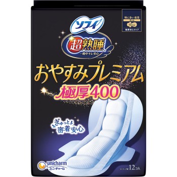 소피 초숙면 야간 프리미엄 극두께 400 12매 유니참