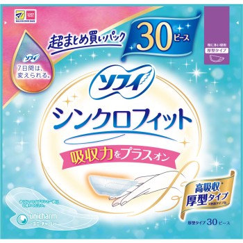 소피 싱크로 피트 특히 많은 주간용 30피스 유니참