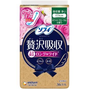 소피 사치스러운 흡수 화이트 플로럴 많은 날용 36매 유니참