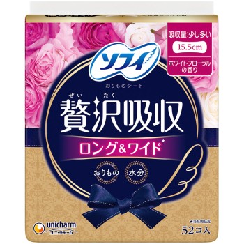 소피 Kiyora 사치스러운 흡수 화이트 플로럴향 약간 많은 날용 52매 유니참