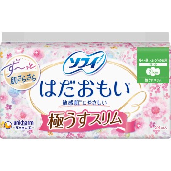 소피 피부 사랑 극얇은 슬림 210 날개 있음 24매 유니참