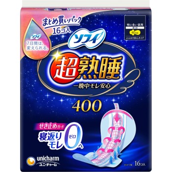 소피 초숙면가드 특히 많은 밤용 날개있음 400 16매 유니참