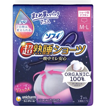 소피 초숙면 쇼츠 오가닉 코튼 ML 7매 유니참