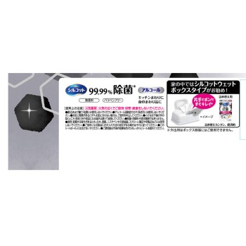 실코트 99.99% 살균 웨트 티슈 외출용 24매 유니참