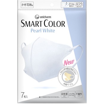초쾌적 마스크 스마트 컬러 펄 화이트 보통 사이즈 7매 유니참