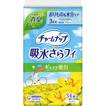 참나푸 흡수 사라피 팬티라이너 소취 타입 34매 유니참