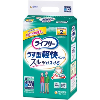 라이프리 얇은 경쾌 팬츠 M 22매 유니참