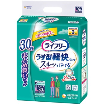 라이프리 얇은형 가벼운 팬티 L 30매 유니참