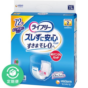 [묶음 구매 팩] 라이프리 종이 팬츠용 소변 패드 흘러내림 없이 안심 2회 흡수 성인용 기저귀 72매 유니참