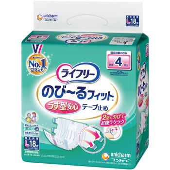 라이프리 쭉 피트 얇은 안심 테이프 고정 L 18매 유니참