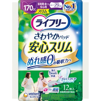 라이프리 상쾌 패드 슬림 타입 장시간·밤에도 안심용 12매 유니참
