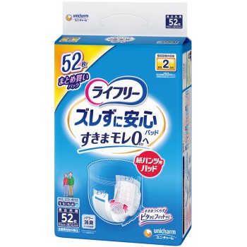 라이프리 틀어지지 않는 안심 종이 팬티 전용 소변 패드 52매 유니참