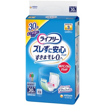 라이프리 흘러내림 없이 안심 종이 팬츠 전용 소변 패드 장시간 30매 유니참
