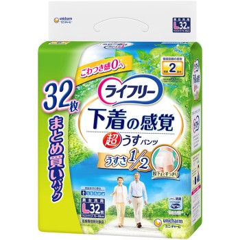라이프리 초박형 속옷 느낌 팬츠 L 32매 유니참