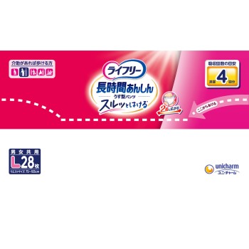 라이프리 장시간 안심 얇은 팬츠 L 28매 유니참