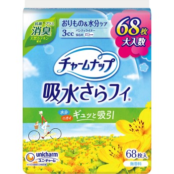 참나푸 흡수 사라피 팬티라이너 소취 타입 68매 유니참