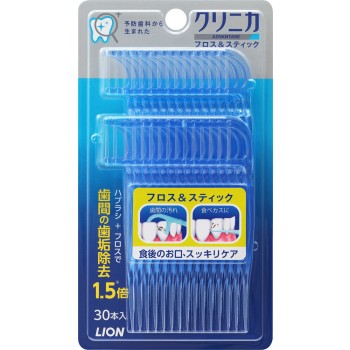 클리니카 어드밴티지 플로스&스틱 30개 라이온