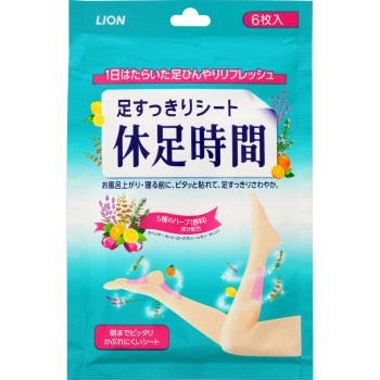 휴족시간 발 상쾌 시트 발바닥 종아리 냉각 6매 라이온