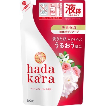 hadakara 바디소프 프레쉬플로럴향 리필용 360ml 라이온