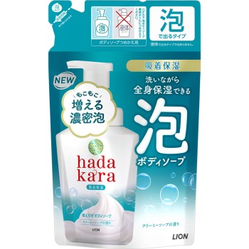 hadakara 바디소프 거품 타입 크리미 소프의 향 리필용 440ml 라이온