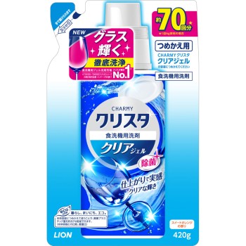 CHARMY 크리스타 식세기용 세제 클리어 젤 리필 식기용 세제 420g 라이온
