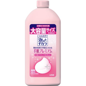 CHARMY 폼의 힘 손 피부 프리미엄 리필 530ml 라이온