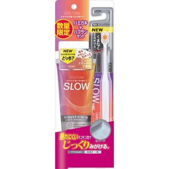 OCH-TUNE 치약 SLOW+칫솔 보통 세트품 130g+1개 라이온