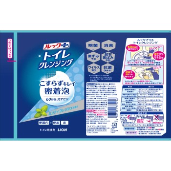 룩 플러스 화장실 클렌징 화장실 청소 폼 문지르지 않는 세제 본체 민티 프레쉬향 화장실 세제 300ml 라이온