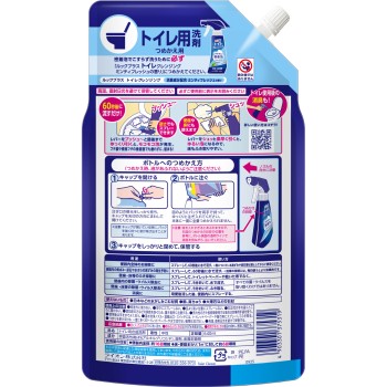 룩 플러스 화장실 클렌징 화장실 청소 폼 문지르지 않는 세제 리필 대용량 민티 프레쉬향 화장실 세제 640ml 라이온