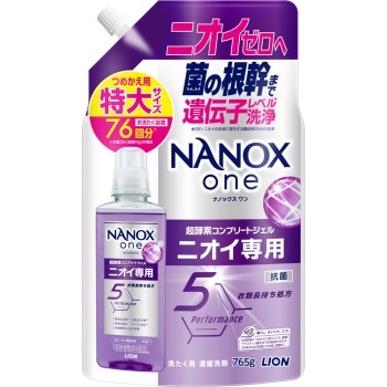 NANOX one 나노쿠스 원 냄새 전용 세탁 세제 실내건조 리필 대용량 특대 액체 세제 765g 라이온