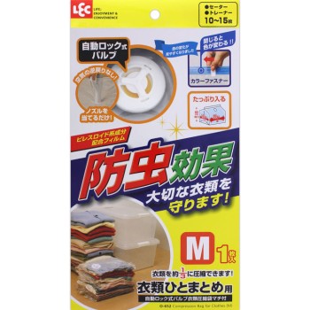 방충 자동잠금식 밸브 의류 압축백 마치 부착 M 1매입 레크