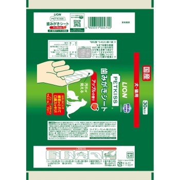 PETKISS 닦기만 하는 칫솔질 시트 사과 향 30매 라이온상사