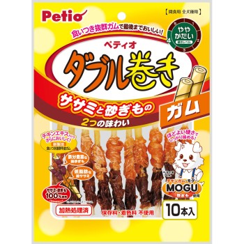 사사미+치킨 껌 MOGU 모래집 하드 더블 말이 껌 10개 페티오