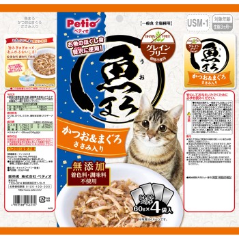 피쉬 마로 가다랑어&참치 닭 안심 함유 60g×4봉